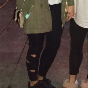 Black cut out leggings